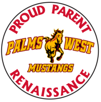 Custom car magnet for Palms West Mustangs School