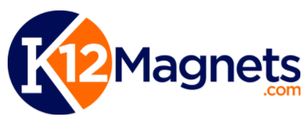 blue and white k12 magnets logo